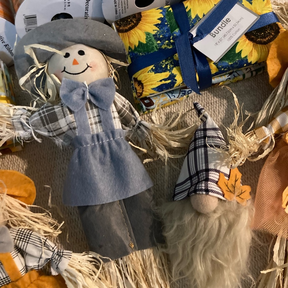 Fall Autumn Ribbon & Mini Scarecrows - Picture 5 of 7